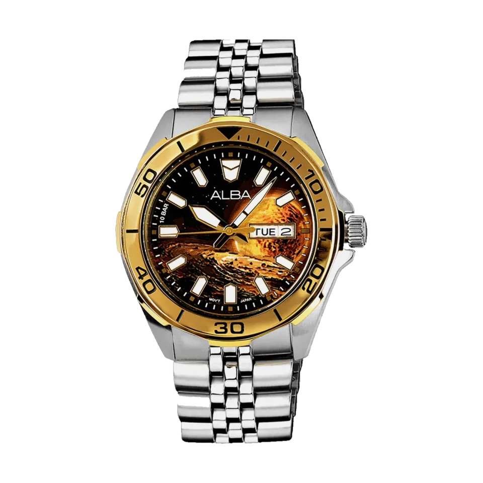 ALBA Active Men Quartz Brown Dial Analog Stainless Steel Watch — product shot