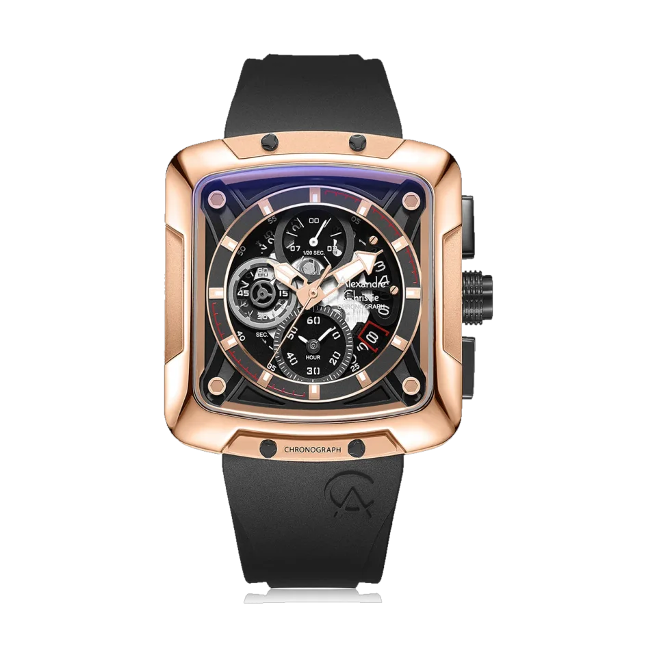 Alexandre Christie men’s chronograph watch with a 42 mm stainless steel case