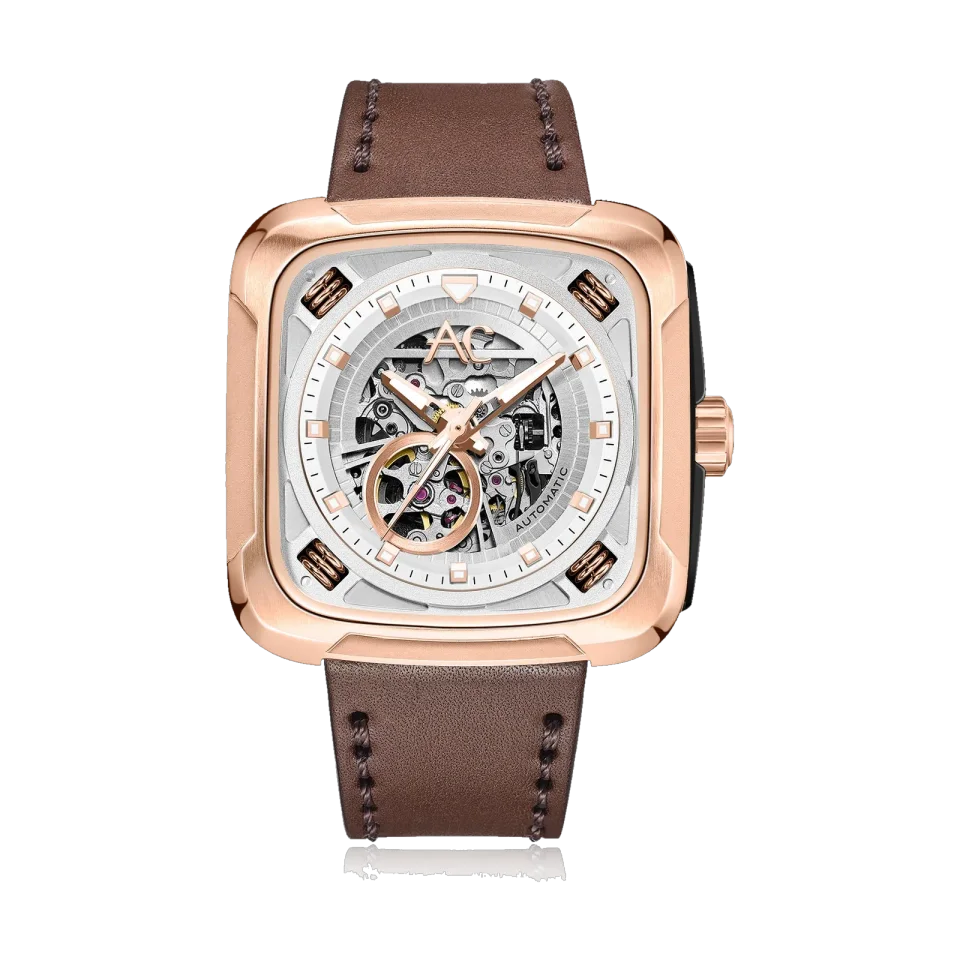 Alexandre Christie men’s automatic watch with 44mm stainless steel case and mineral crystal