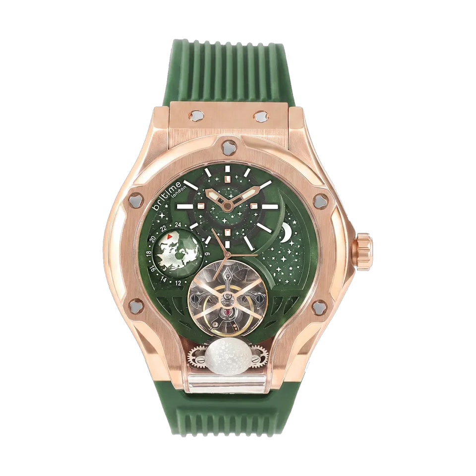 BRITIME men’s watch with green dial and green silicone strap