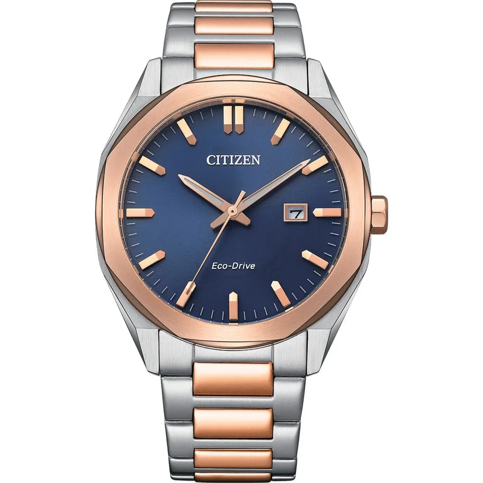 Citizen men’s watch with blue dial, stainless steel case and two-tone stainless steel bracelet