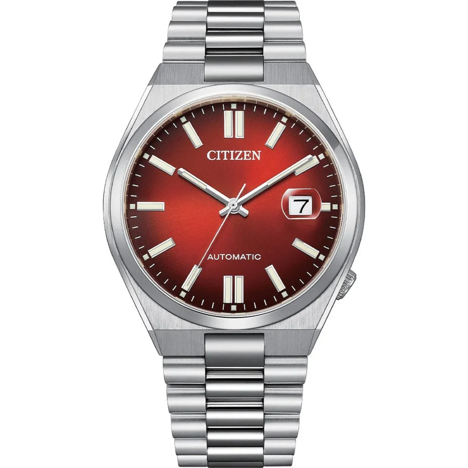 Citizen Tsuyosa men’s watch with red dial and silver stainless steel bracelet