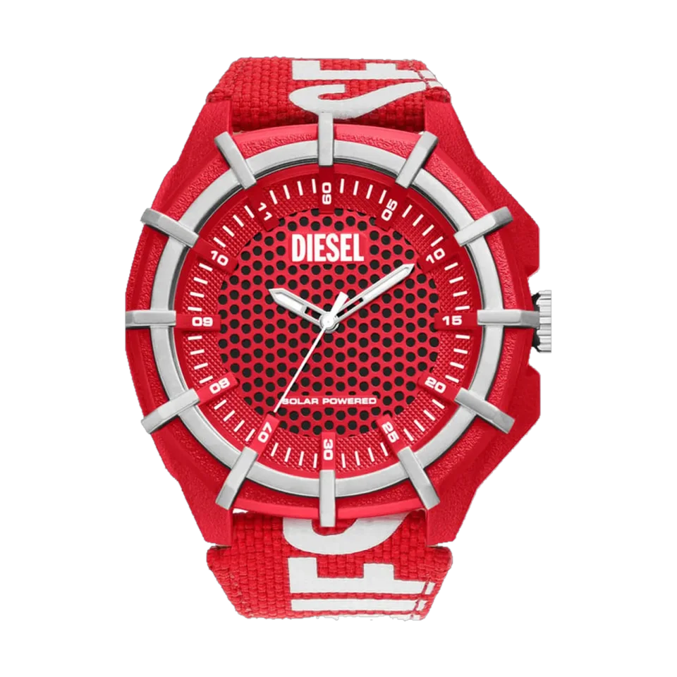 Diesel Framed analog watch for men DZ4621 with a two-tone plastic strap and 51 mm case.