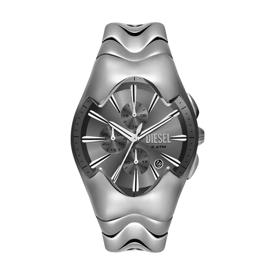 Diesel Mercurial DZ4683 men’s watch with grey dial, stainless steel case and silver bracelet.