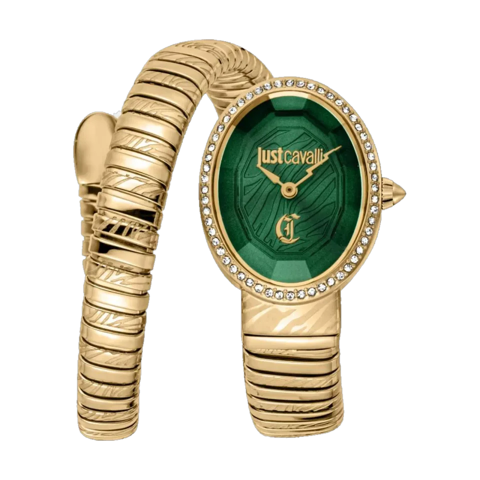 JUST CAVALLI Velina women’s watch with a green dial and 31.5mm case.