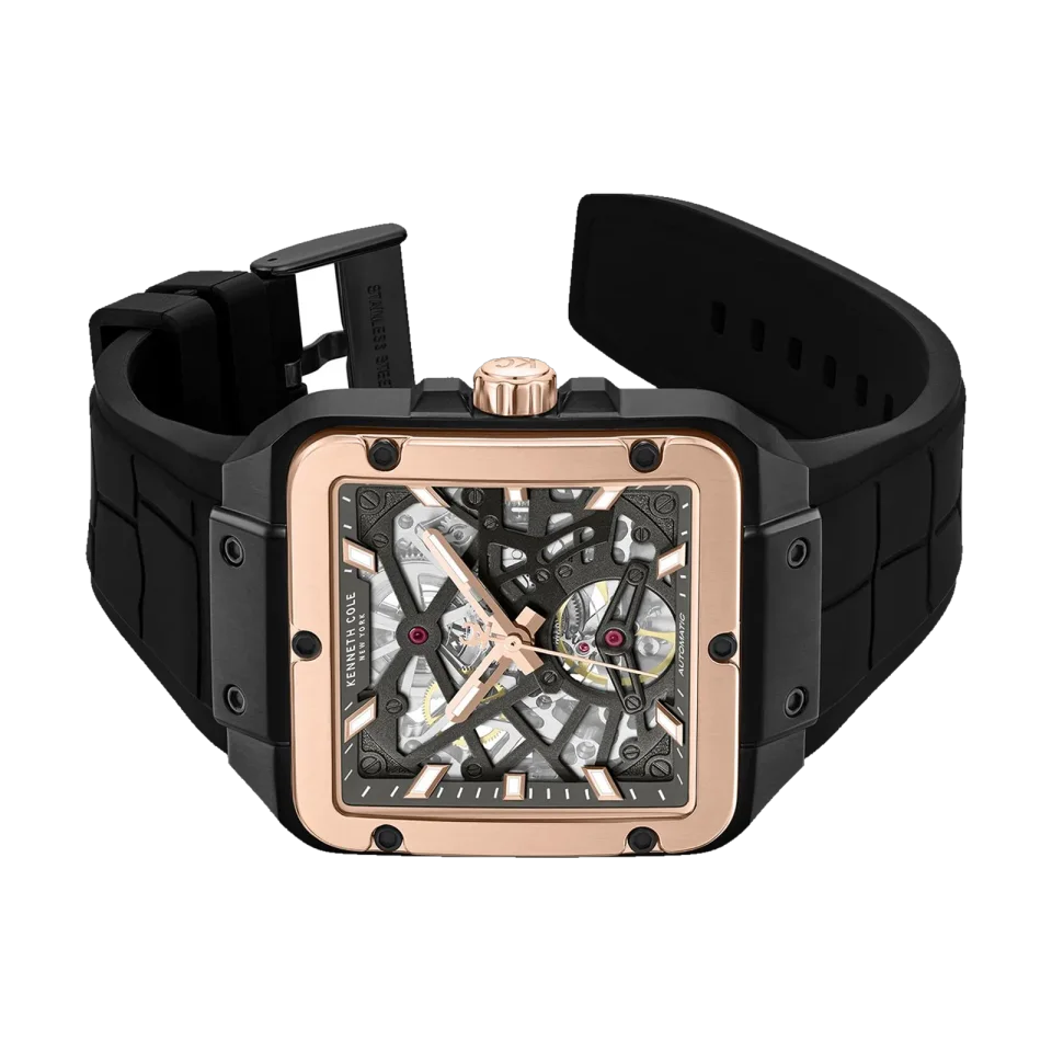KENNETH COLE Automatic With Self Winding Grey Dial Silicone Strap Men's Watch — product shot