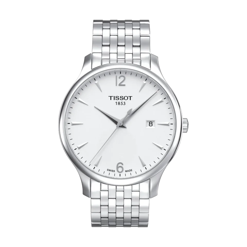 Tissot Tradition men's watch with silver dial and stainless-steel bracelet