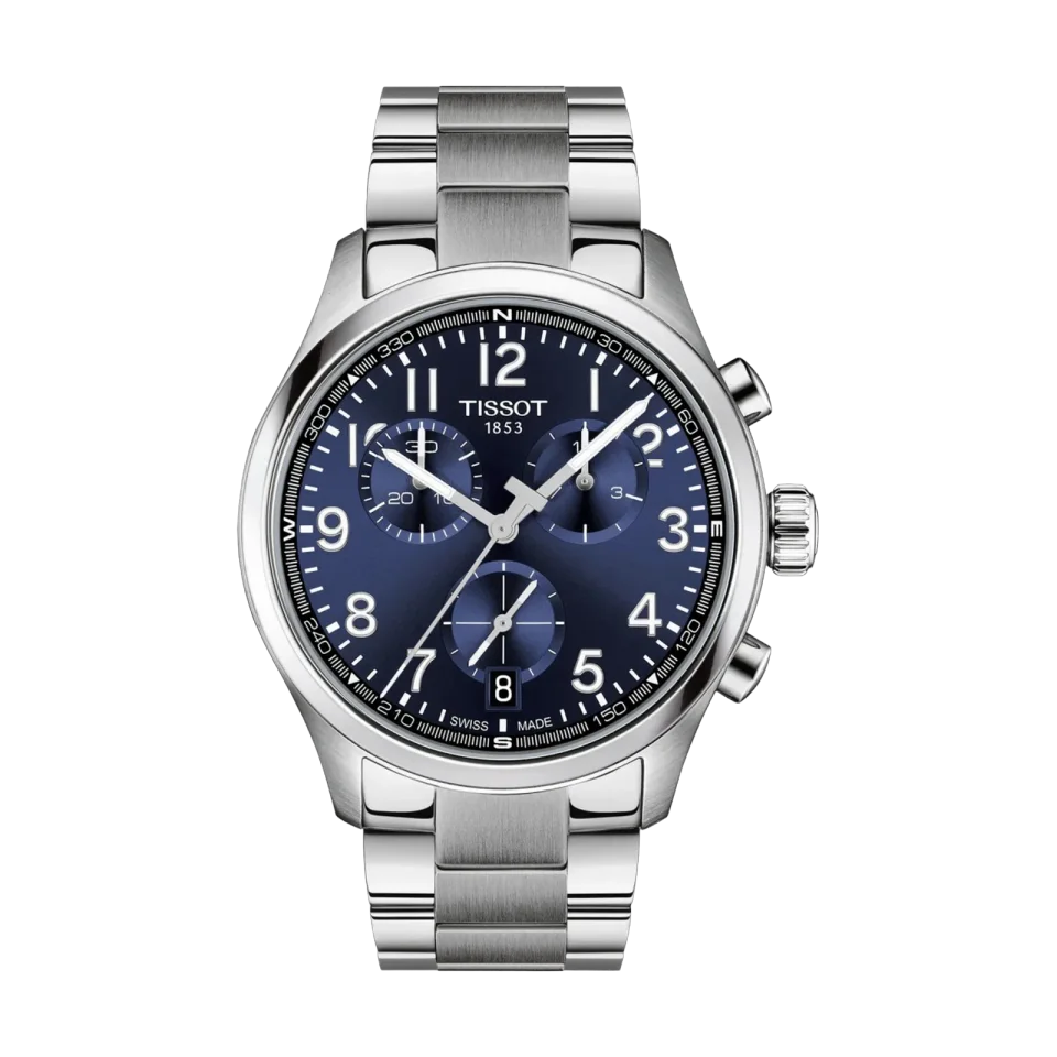 Tissot Chrono L Quartz men’s watch with blue dial, steel case and stainless steel bracelet