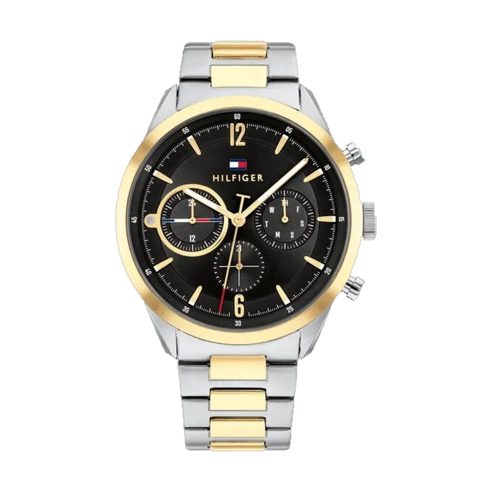Tommy Hilfiger TH1791944 men’s black dial chronograph watch with stainless steel bracelet